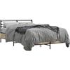 vidaXL Struttura per letto rovere Sonoma 120x190 cm in legno e metallo