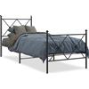 vidaXL Struttura letto con testiera e pediera in metallo nero 75x190 cm