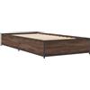 vidaXL Struttura per letto in rovere marrone 90x190 cm Materiale a base di legno metallo