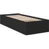 vidaXL Struttura letto nera 90x190 cm in materiale ligneo