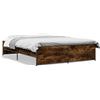 vidaXL Struttura letto in rovere affumicato 150x200 cm materiale a base di legno e metallo