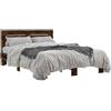 vidaXL Struttura letto in rovere affumicato 120x200 cm materiale a base di legno e metallo
