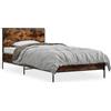 vidaXL Struttura letto in rovere affumicato 90x190 cm materiale a base di legno e metallo