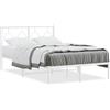 vidaXL Struttura letto con testiera in metallo bianco 120x200 cm