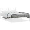 vidaXL Struttura letto con testiera in metallo bianco 140x190 cm
