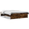 vidaXL Struttura letto in rovere affumicato 160x200 cm materiale a base di legno e metallo