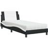 vidaXL Struttura letto senza materasso "Zara" bianco e nero 90x190 cm in Pelle finta