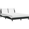 vidaXL Struttura letto senza materasso "Zadar" Nero e bianco 120x200 cm Pelle finta