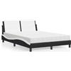 vidaXL Letto con materasso "Zadar" Nero e bianco 140x200 cm Pelle finta