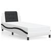 vidaXL Struttura letto senza materasso "Zadar" Bianco e nero 100x200 cm Pelle finta