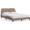 vidaXL Struttura letto senza materasso "Zadar" Marrone cappuccino 120x200 cm Pelle finta