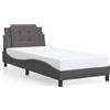 vidaXL Giroletto con testiera grigio 90x200 cm in ecopelle