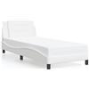 vidaXL Giroletto con testiera bianco 90x190 cm in ecopelle