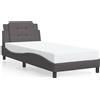 vidaXL Rete letto senza materasso "Zadar" Grigio 90x190 cm Pelle finta