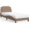 vidaXL Struttura letto senza materasso "Zadar" Marrone cappuccino 80x200 cm Pelle finta