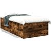 vidaXL Struttura letto in rovere fumé 75x190 cm materiale a base di legno