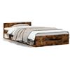vidaXL Giroletto con cassetto in rovere fumé 100x200 cm materiale a base di legno