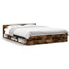 vidaXL Struttura letto con cassetti in rovere fumé 120x190cm materiale a base di legno