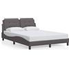 vidaXL Letto senza materasso "Zadar" Grigio 140x190 cm Pelle finta