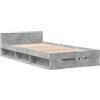 vidaXL Giroletto con cassetto grigio cemento 90x190 cm in materiale ligneo