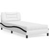 vidaXL Letto con materasso "Hvar" di vidaXL, bianco e nero, 90x200 cm, in ecopelle
