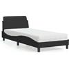 vidaXL Letto con materasso "Dover" Nero 80x200 cm Velluto