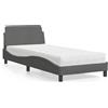 vidaXL Letto con materasso "Dover" Grigio scuro 80x200 cm Tessuto