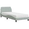 vidaXL Letto con materasso "Dover" Grigio chiaro 80x200 cm Velluto