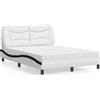 vidaXL Letto con materasso "Hvar" di vidaXL, bianco e nero, 120x200 cm, in ecopelle