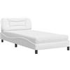 vidaXL Letto con materasso "Hvar" Bianco 100x200 cm Pelle finta