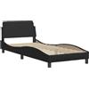 vidaXL Letto con materasso "Dover" di vidaXL, nero, 90x200 cm, in ecopelle