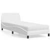 vidaXL Letto con materasso "Dover" Bianco 90x200 cm Pelle finta