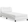 vidaXL Letto con materasso "Hvar" di vidaXL, bianco, 90x200 cm, in ecopelle