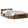 vidaXL Struttura letto con cassetto rovere fumé 90x190 cm materiale a base di legno