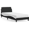 vidaXL Letto con materasso "Dover" bianco e nero 90x190 cm in Pelle finta