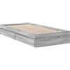 vidaXL Struttura letto con cassetti Grey Sonoma 75x190 cm Materiale a base di legno