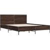 vidaXL Struttura del letto in rovere marrone 150x200 cm Materiale a base di legno metallo