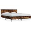 vidaXL Struttura letto in rovere affumicato 150x200 cm materiale a base di legno e metallo