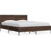 vidaXL Struttura del letto in rovere marrone 120x190 cm Materiale a base di legno metallo