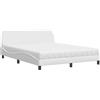 vidaXL Letto con materasso "Dover" bianco 160x200 cm in Pelle finta