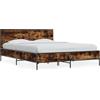 vidaXL Struttura letto in rovere affumicato 140x190 cm Materiale a base di legno e metallo