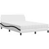vidaXL Letto con materasso "Dover" bianco e nero 140x200 cm in Pelle finta