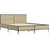 vidaXL Struttura letto rovere Sonoma 150x200 cm materiale a base di legno e metallo