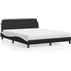 vidaXL Letto con materasso "Dover" bianco e nero 160x200 cm in ecopelle