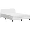 vidaXL Letto con materasso "Dover" bianco 120x200 cm in Pelle finta