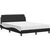 vidaXL Letto con materasso "Dover" bianco e nero 140x200 cm in Pelle finta
