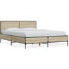 vidaXL Struttura per letto rovere Sonoma 120x190 cm in legno e metallo