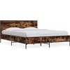 vidaXL Struttura letto in rovere affumicato 120x200 cm materiale a base di legno e metallo