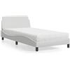 vidaXL Letto con materasso "Dover" bianco 100x200 cm in Pelle finta
