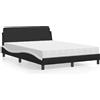 vidaXL Letto con materasso "Dover" bianco e nero 140x190 cm in Pelle finta